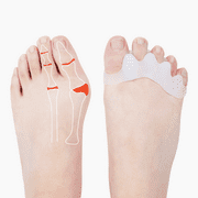 Pack of 2 Toe Separator - Bunion Toe Spacer for Overlapping Hammer Toe, Crooked Toes Alignment Corrector - Non Slip Washable Toe Stretcher for Yoga, Plantar Fasciitis, and Nail Polish