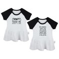 thumbnail image 1 of Pack of 2, Don't Touch Me & My Grandma's Crazy And I'm Not Afraid To Tell On You Funny Dresses, Newborn Baby Skirts, Infant Princess Dress, Toddler Frocks (Black Raglan Dresses, 0-6 Months), 1 of 5