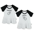 thumbnail image 1 of Pack of 2, Twins Baby Drinking Buddies Funny Dresses For Baby, Newborn Babies Skirts, Infant Princess Dress, Toddler Frocks (Black Raglan Dresses, 0-6 Months), 1 of 5