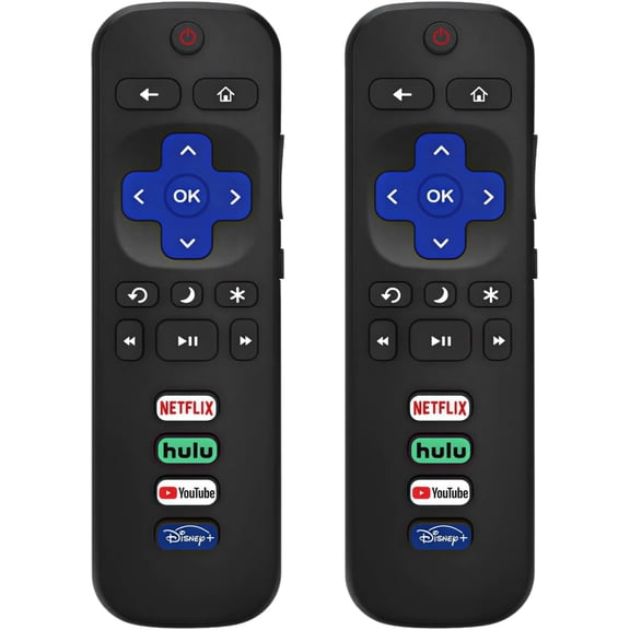(Pack of 2) Universal Replacement Remote for Roku TV, Compatible with TCL, Hisense, Onn, Sharp, Sanyo, Westinghouse, Element, Philips, RCA TVs, No Setup Required, NOT for Stick or Players