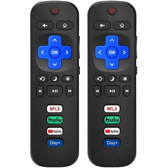 (Pack of 2) Upgrade Remote Control Replacement for All Roku TVs, for Roku TCL TV/Hisense/Onn/Sharp/Element/Philips/Insignia/Jvc/RCA ROKU Smart TVs (Not for Roku Stick or Box)