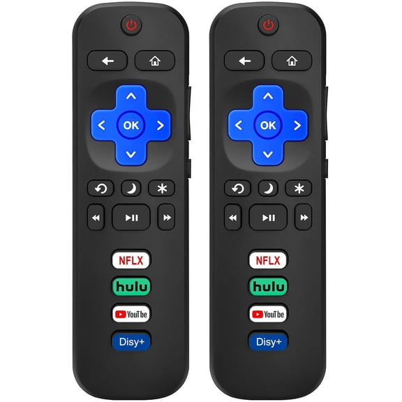 (Pack of 2) Upgrade Remote Control Replacement for All Roku TVs, for Roku TCL TV/Hisense/Onn/Sharp/Element/Philips/Insignia/Jvc/RCA ROKU Smart TVs (Not for Roku Stick or Box)