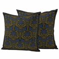 thumbnail image 1 of Pack of 2 Vintage Navy Blue Roses Outdoor Pillow Covers Decorative, Waterproof Pillow Protector, Abstract Art Floral Green Leaves Throw Pillowcases Accent Cushion Cases for Patio Couch Sofa 24"x24", 1 of 8