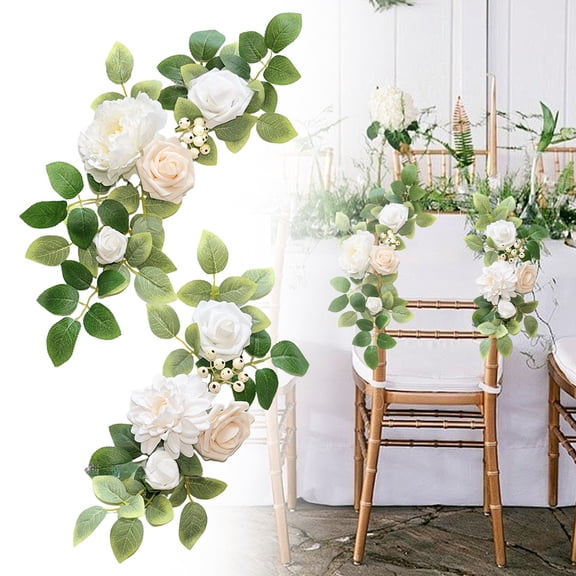 Wedding Welcome Sign Flowers(2-Pack) 2Pcs Wedding Arch Flowers Artificial Flower Modern Welcome Sign Decorations Artificial Set of 2 Pieces Artificial Roses Sunflowers Leaves Suitable for Wedd