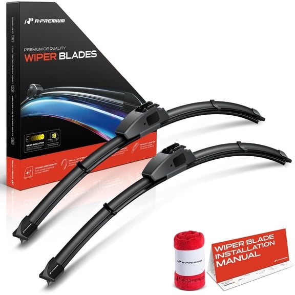 Pack of 2 Windshield Wiper Blades with Wear Indicator & Towel - Compatible with Kia Sedona 2002 2003 2004 2005-24" and 24", Hook Connector, Left and Right