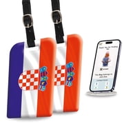[Pack 2] tag8 Croatia Flag Smart Luggage tag |Trendy Luggage tag ID Identification | Suitcase Tag | Fashionable Digital Name tag | Airline Compliant, SITA World Tracer Code Enabled | Gift idea
