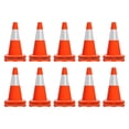 thumbnail image 1 of Pack of 20 18-inch traffic cones, heavy-duty traffic cones with reinforced bases, orange safety cones with reflective bands, suitable for parking lots, construction sites, and road safety, 1 of 15