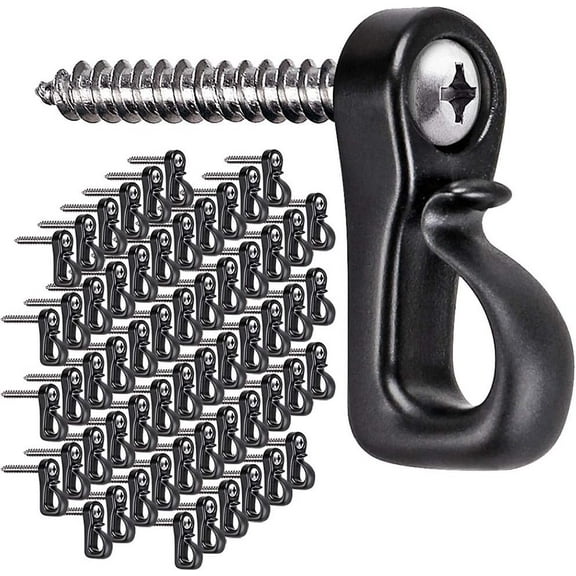 Pack of 20/40/60 Q-Hanger, Home Christmas Lights Hanger Hooks with Phillips Screw for Garage New Year Party Outdoor Easy Release Wire and Fairy Led Lights,Widthwise Screw Hooks for Indoor Outdoor