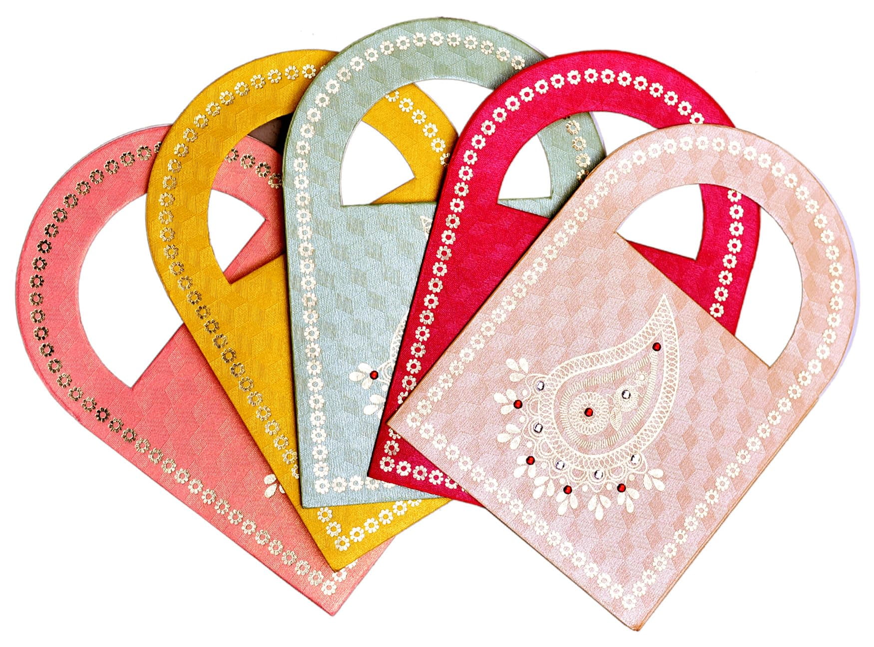 Pack of 20 Indian Money Gifting Envelopes With Handle-enabled money Lifafa Decorative Cash holders for all occasion Diwali, wedding Gift of Prosperity Multi Color (20)