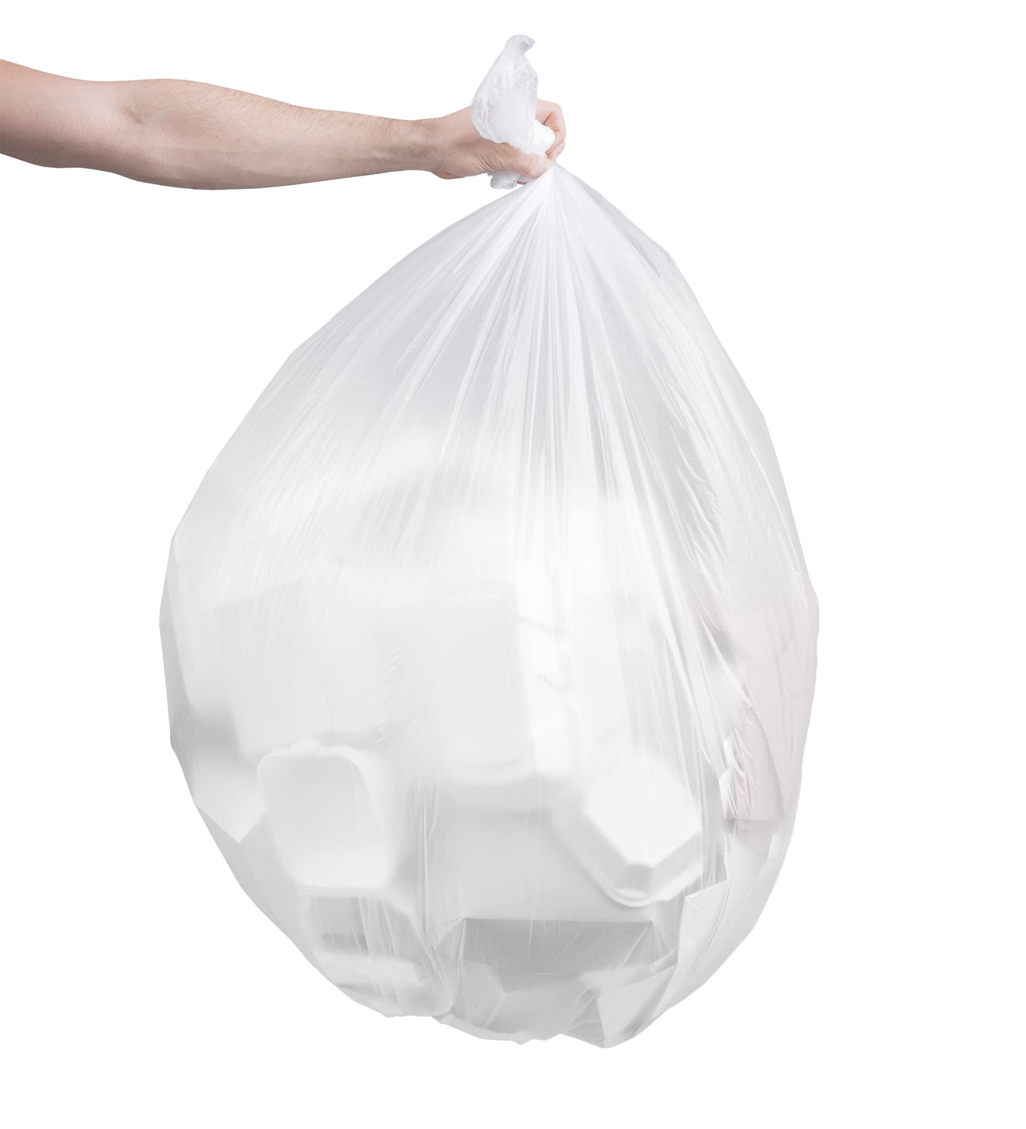 Clear High Density Garbage Can Liners, 55 Gallon Trash Bags, 200 Count, 36 x 60 in