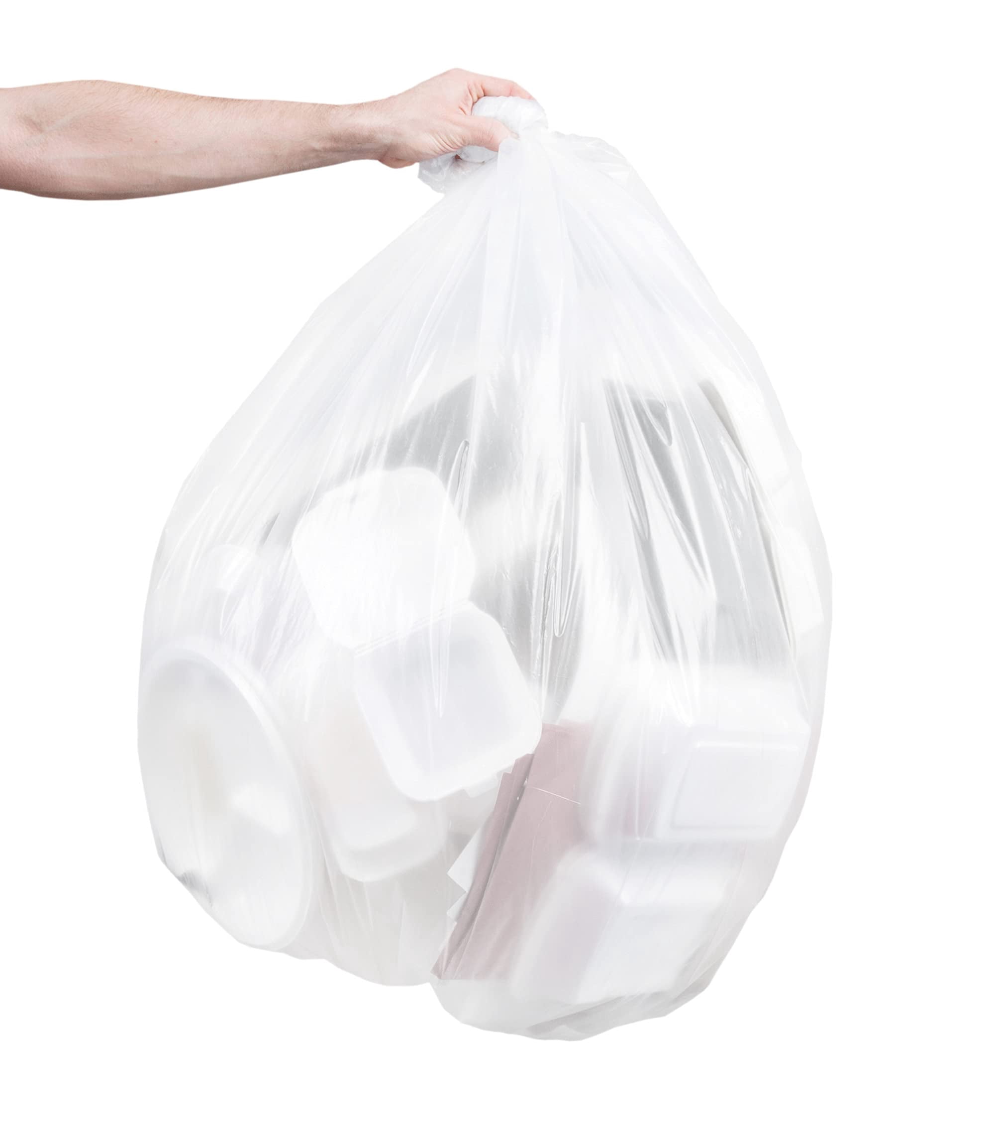 Garbage Bags High Density Plastic Clear 200 count 38 x 58 in 60 gallon Regular Duty
