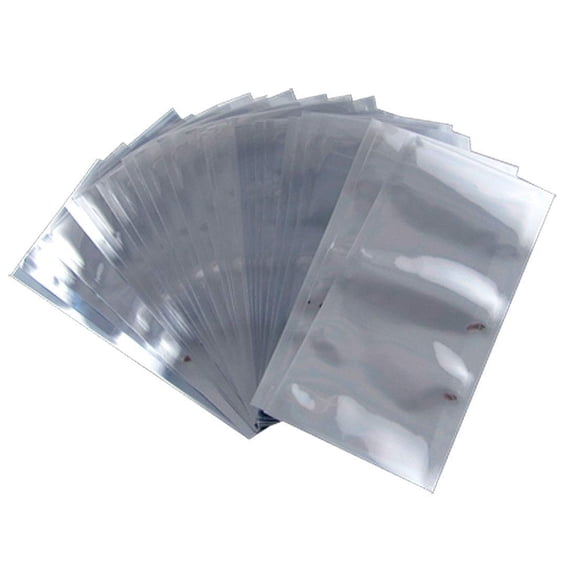 Static Shielding Bags, 200 pack, 12 x 26 in, Grey, Open Ended, Heat Sealable