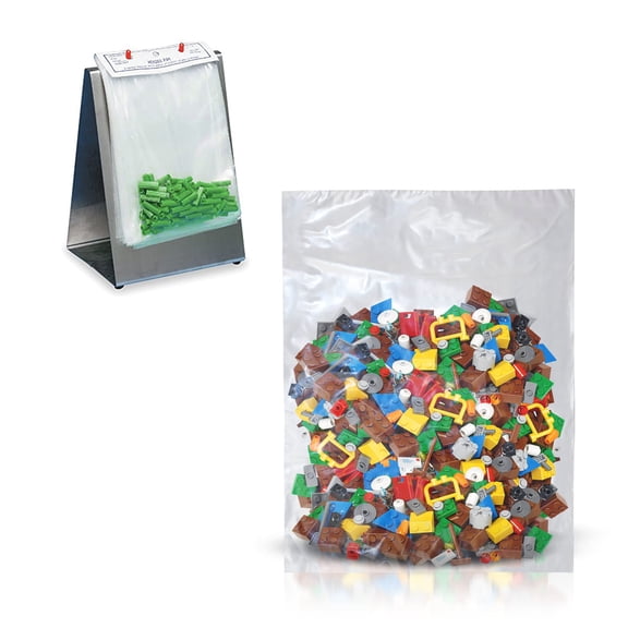 Clear Low Density Polyethylene Bags, Chipboard Header, 2000 Count, 6 x 8 in