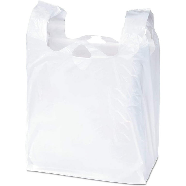 Pack of 2000 White T Shirt Plastic Bags 8 x 4 x 16. Plain T Shirt