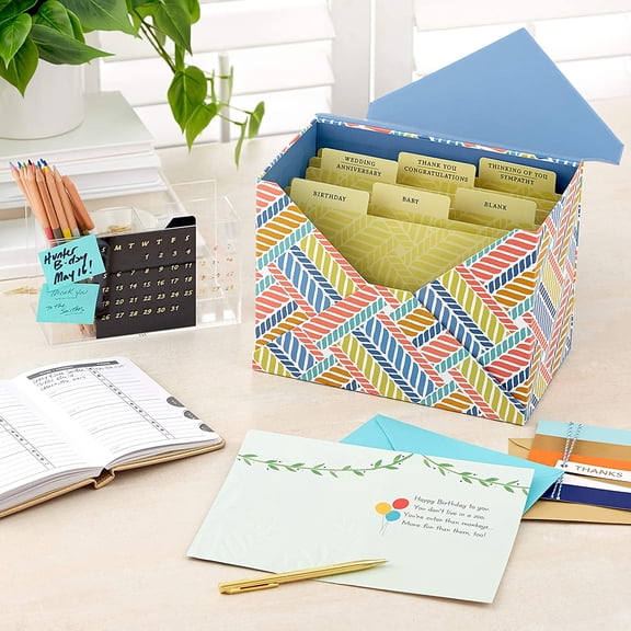 Pack of 24 Handmade Assorted Boxed Greeting Cards, Herringbone Pattern Cards for Birthday , Baby Shower , Wedding , Thank You, Sympathy Card, Thinking of You Cards,