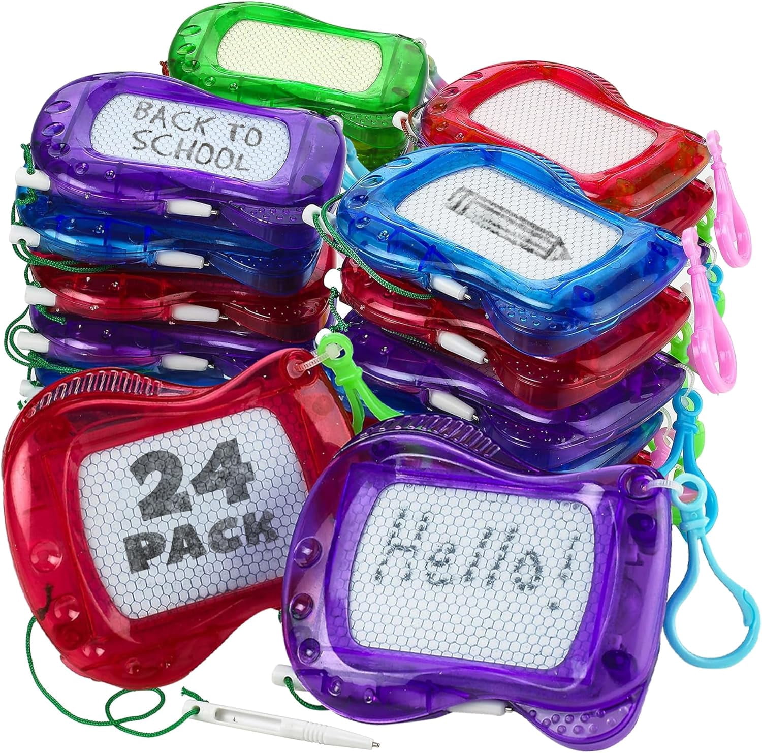 Pack of 24 Mini Magnetic Drawing Board for Kids - Backpack Keychain ...