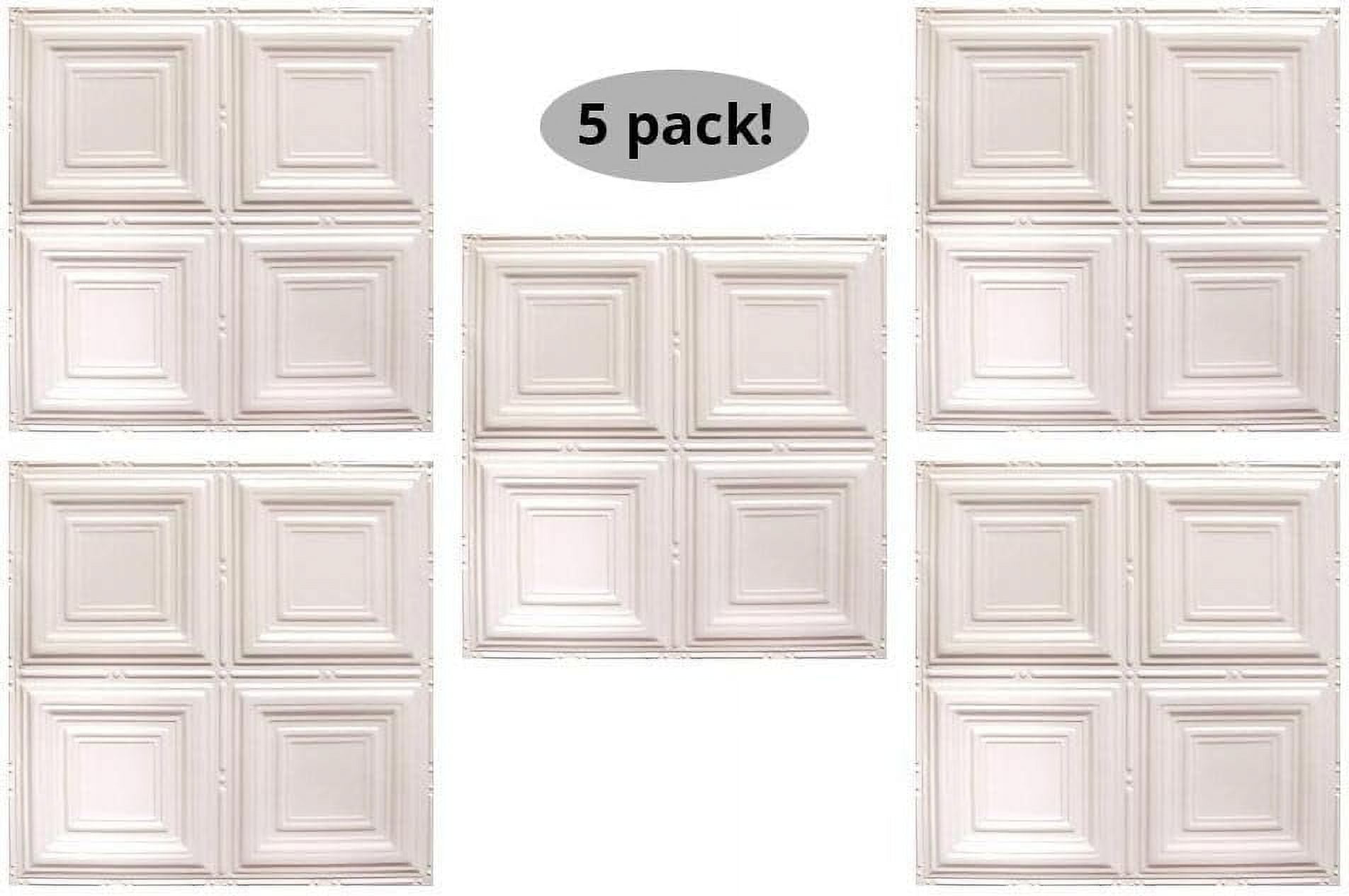 Pack 24" X 24" 100 NailUp Ceiling Tiles Pattern 1 Bright White