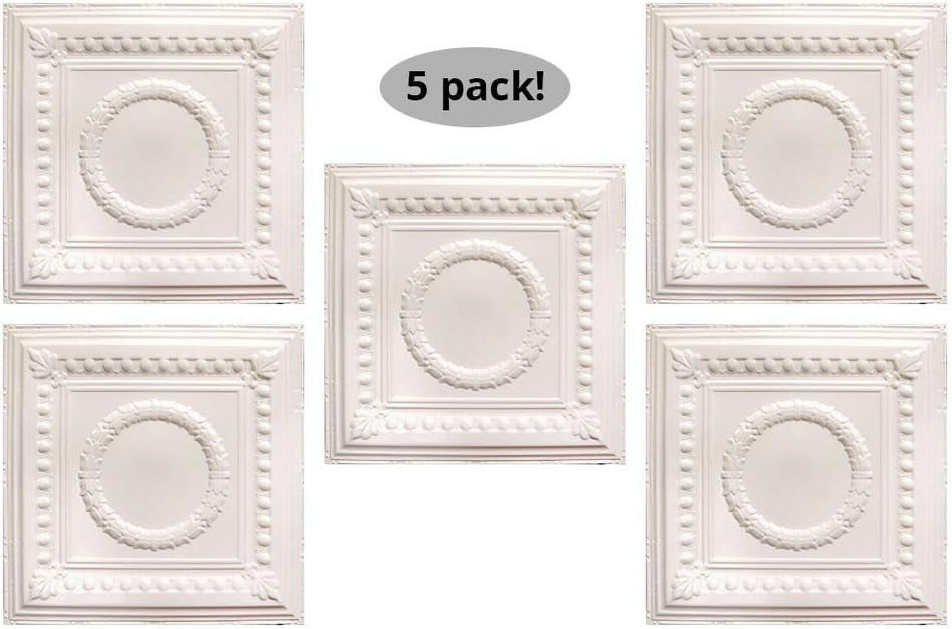 Pack 24" X 24" 100 NailUp Ceiling Tiles Pattern 7 Creamy White Sa