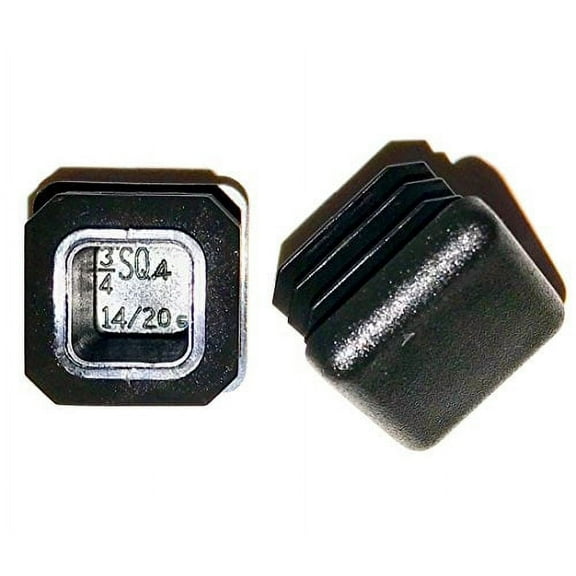 (Pack of 25) 3/4" OD Square End Caps (14-20 Ga - 0.59" - 0.67" ID Tube Covers || 0.75 Square Inch Sliding Inserts | Furniture Chair/Table Leg Caps | Fitness Eqpt End Caps | by SBD
