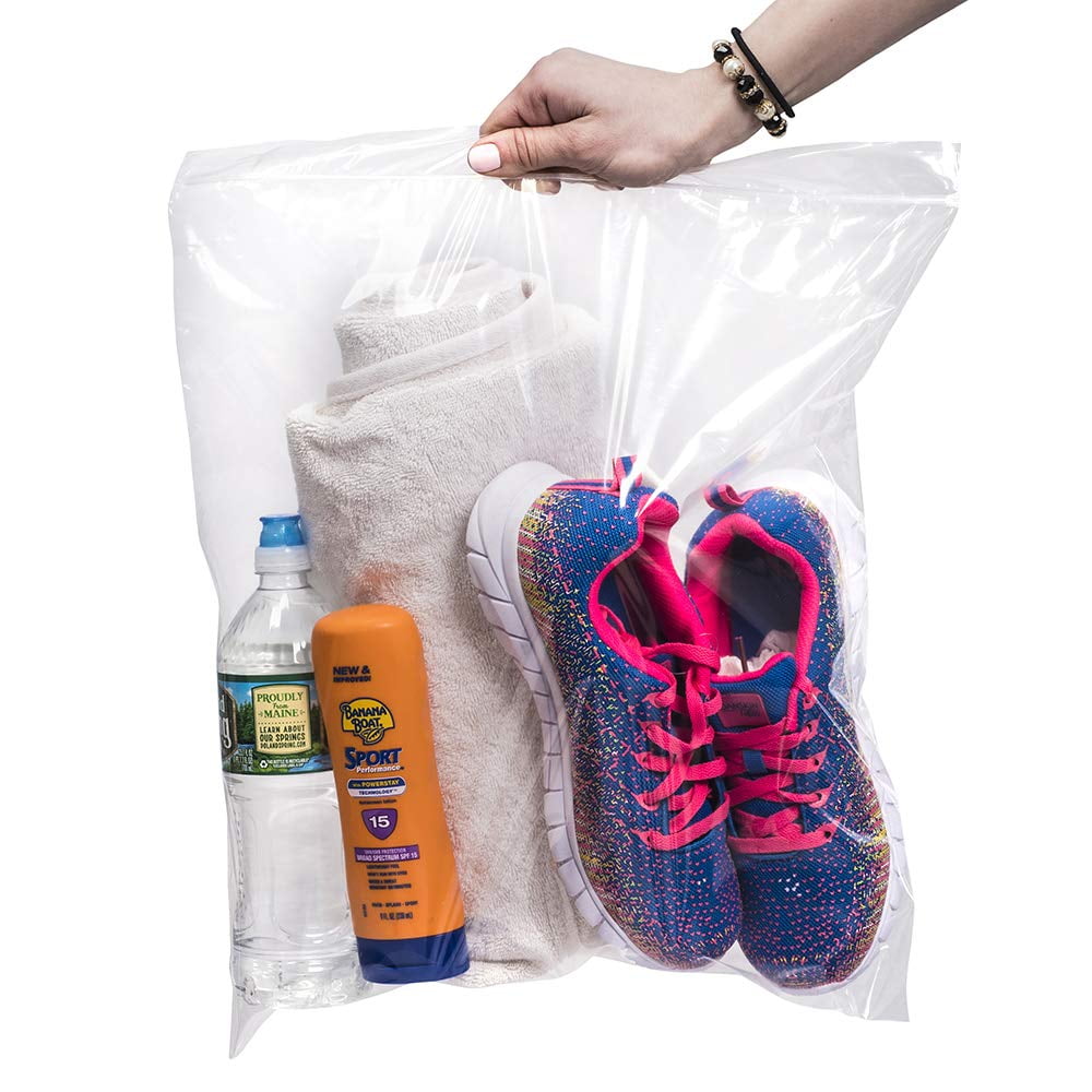 3 LARGE 2.5 Gallon Plastic STORAGE Vlear Bags Handle Bag 15x15