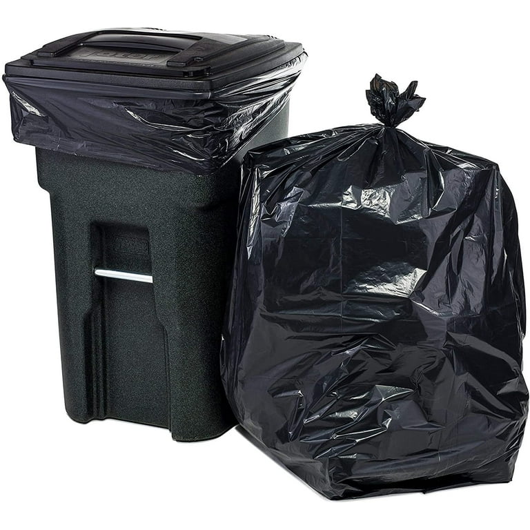 55 - 60 Gallon, 43 x 48 - 24 Micron Can Liner / Trash Bags, Black, 150/Case