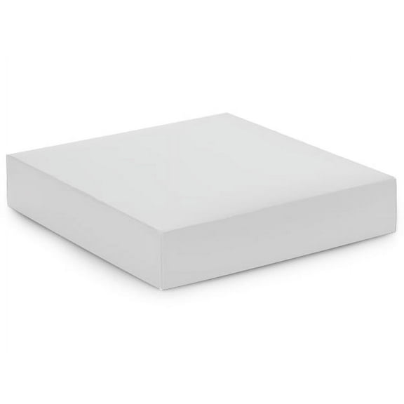 Pack of 25, Solid 10 x 10 x 2" Matte White Gift & Gourmet Box Lids to Use Food Safe Barrier Like Food Grade Tissue or Cello for Food Packaging(Boxes Sold Separately)