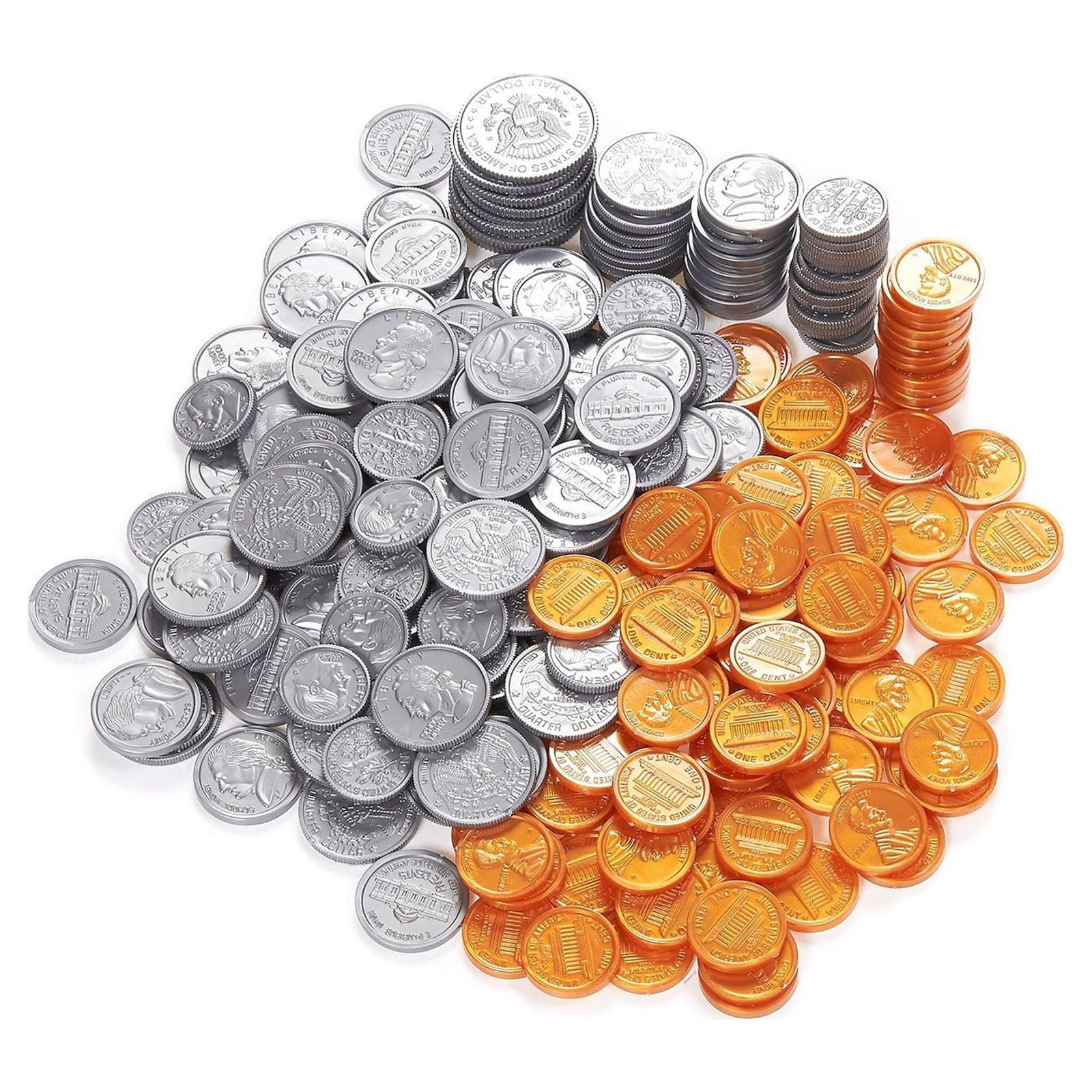 250pcs Fake Money Coin Assorted Set, Detailed Fake Coins, Prop