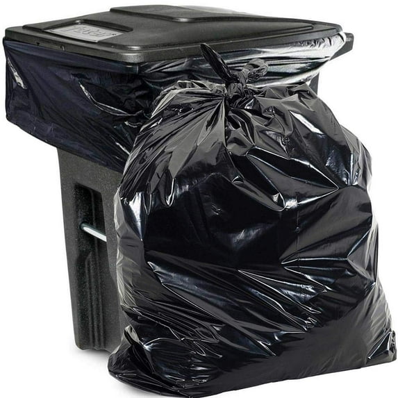 Black Regular Duty Trash Bags, Low Density Opaque, 250 Count, 40-45 Gallon