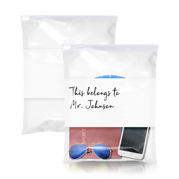 Clear Slide Seal Top Bags, 3 Mil Polyethylene with White Block, 250 Count, 9 x 12 in