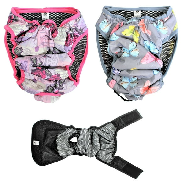 Pack - 2pcs Waterproof Cat Dog Diapers Female Washable Reusable Absorbent Pad Sz XXL (waist 22" - 26"