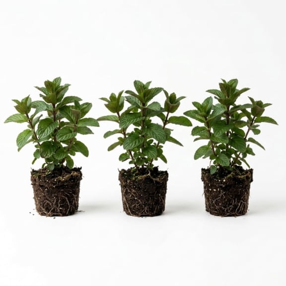 Pack 3 Chocolate Mint Plants, 4-6" Mint Herb Plants, Fragrant Herbs Starter Plant, Herb Plant in Soil, Easy to Grow