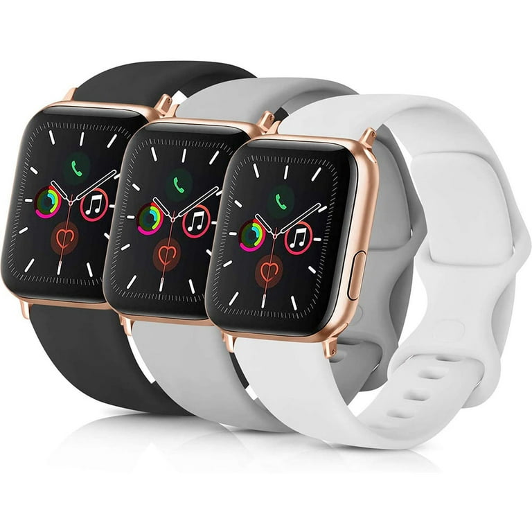 Pack Compatible with Apple Watch Band 38mm, Soft Silicone Band