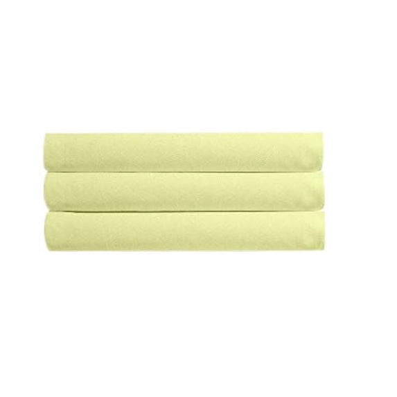 Pack of 3 - Flat Sheet (Twin Size, Solid Ivory) 650-Thread-Count 100% Natural Cotton - (Available in Bulk/Dozen) Best for Hotel, SPA, Hospitals - Wrinkle, Fade and Stain Resistant