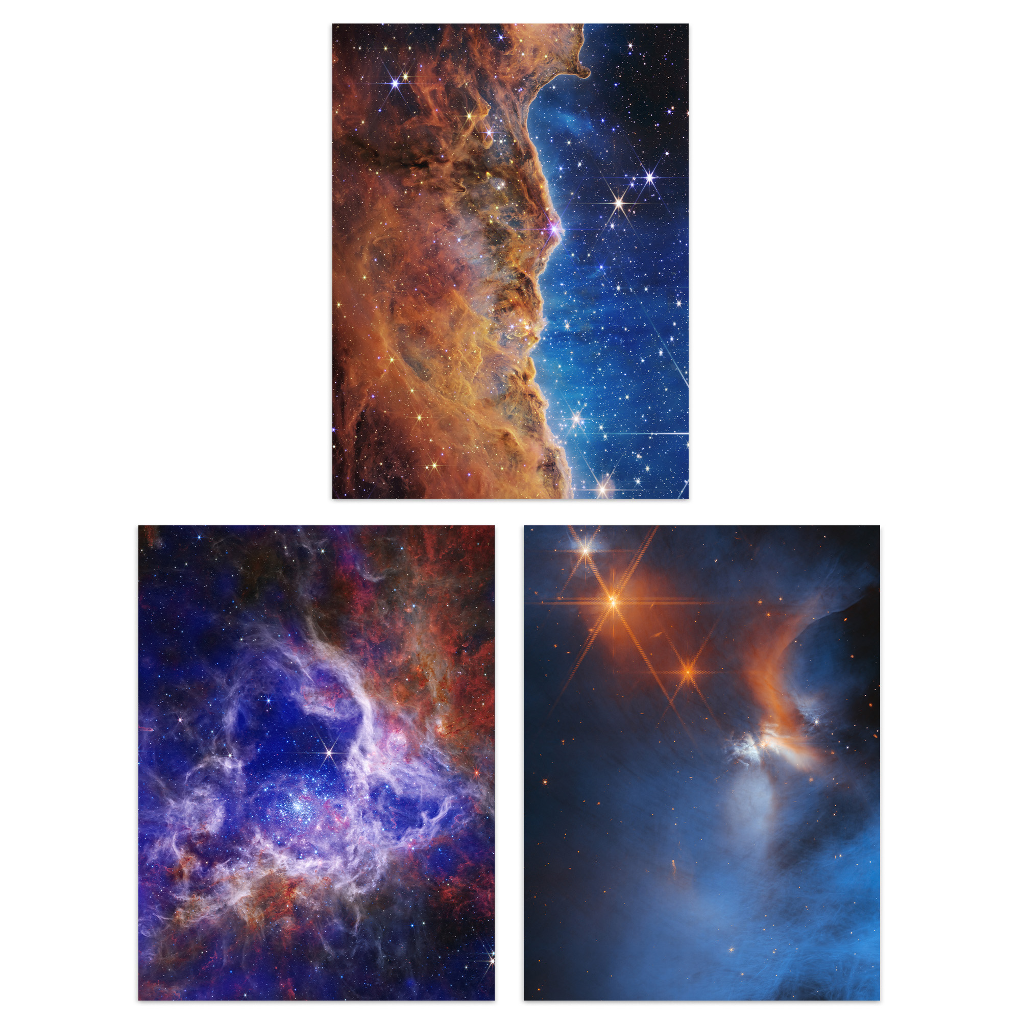 Pack of 3 NASA James Webb Space Telescope Images Cosmic Cliffs Carina ...