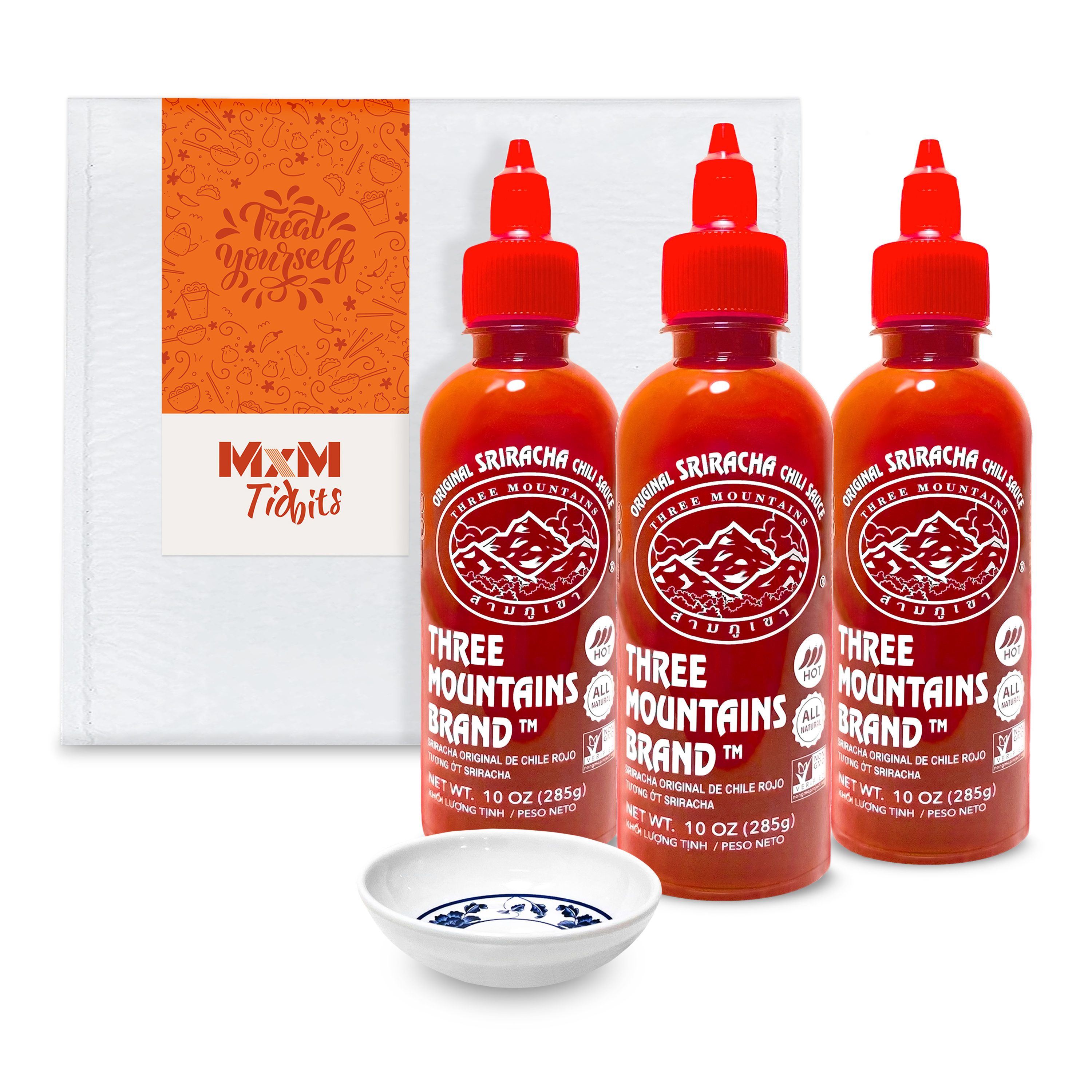 Pack of 3 Original Red Sriracha Chili Sauce with Bonus Dipping Sauce