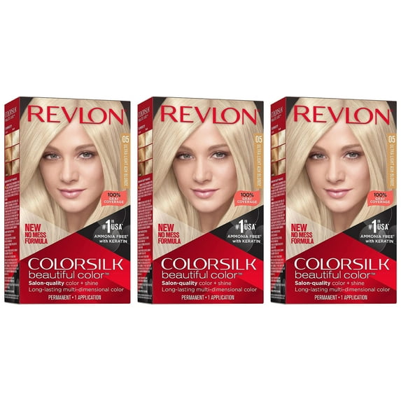 Revlon Colorsilk Beautiful Color At Home Hair Coloring Tool Kit, 3 Pieces (3 Pack)