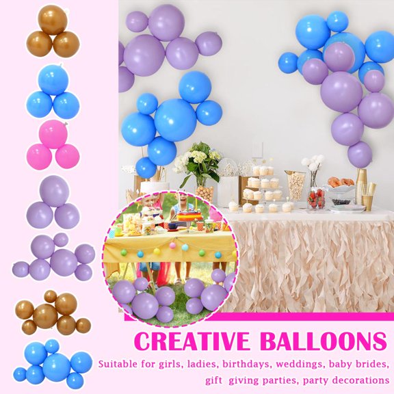 Pack of 3 Thickened Reusable Inflatable Balloon Garlands, Durable Connectable Decorative Balloon Chains for Birthday Parties, Weddings, Holiday Celebrations and Home Decorations