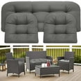 thumbnail image 1 of Pack of 3 Wicker Chair Cushions, Waterproof Outdoor Loveseat Cushions for Patio Furniture, 3 Pieces Wicker Furniture Cushions, 1 Loveseat and 2 U-Shaped Cushions, Dark Grey, 1 of 9