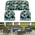 thumbnail image 1 of Pack of 3 Wicker Chair Cushions, Waterproof Outdoor Loveseat Cushions for Patio Furniture, 3 Pieces Wicker Furniture Cushions, 1 Loveseat and 2 U-Shaped Cushions, Green, 1 of 10