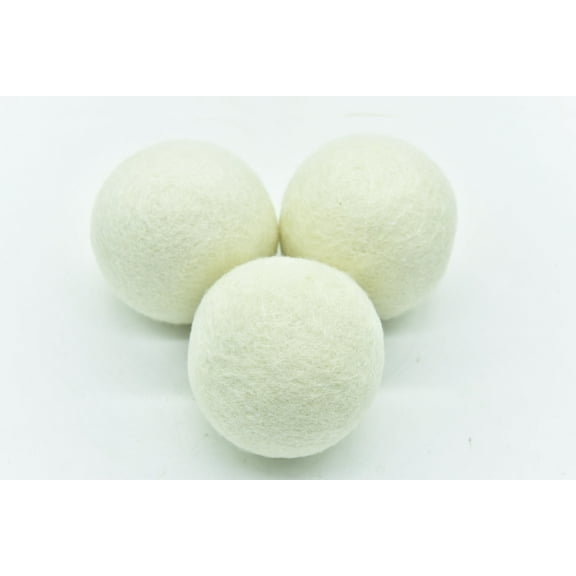 Pack of 3 Wool Laundry Dryer Ball by GK&CO-Reusable Extra Large Premium Natural Fabric Softener, Reduces Clothing Wrinkles, Eco-Friendly~Made of 100% Pure New Zealand Wool~Made in Nepal