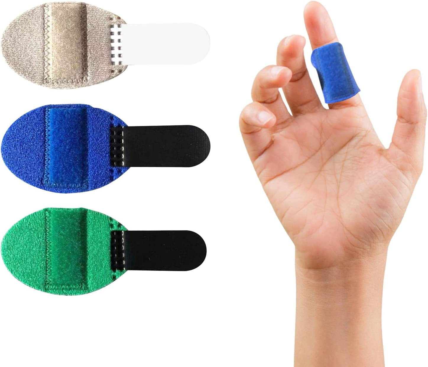 Pack of 3 finger splints, finger protection in the event of injury