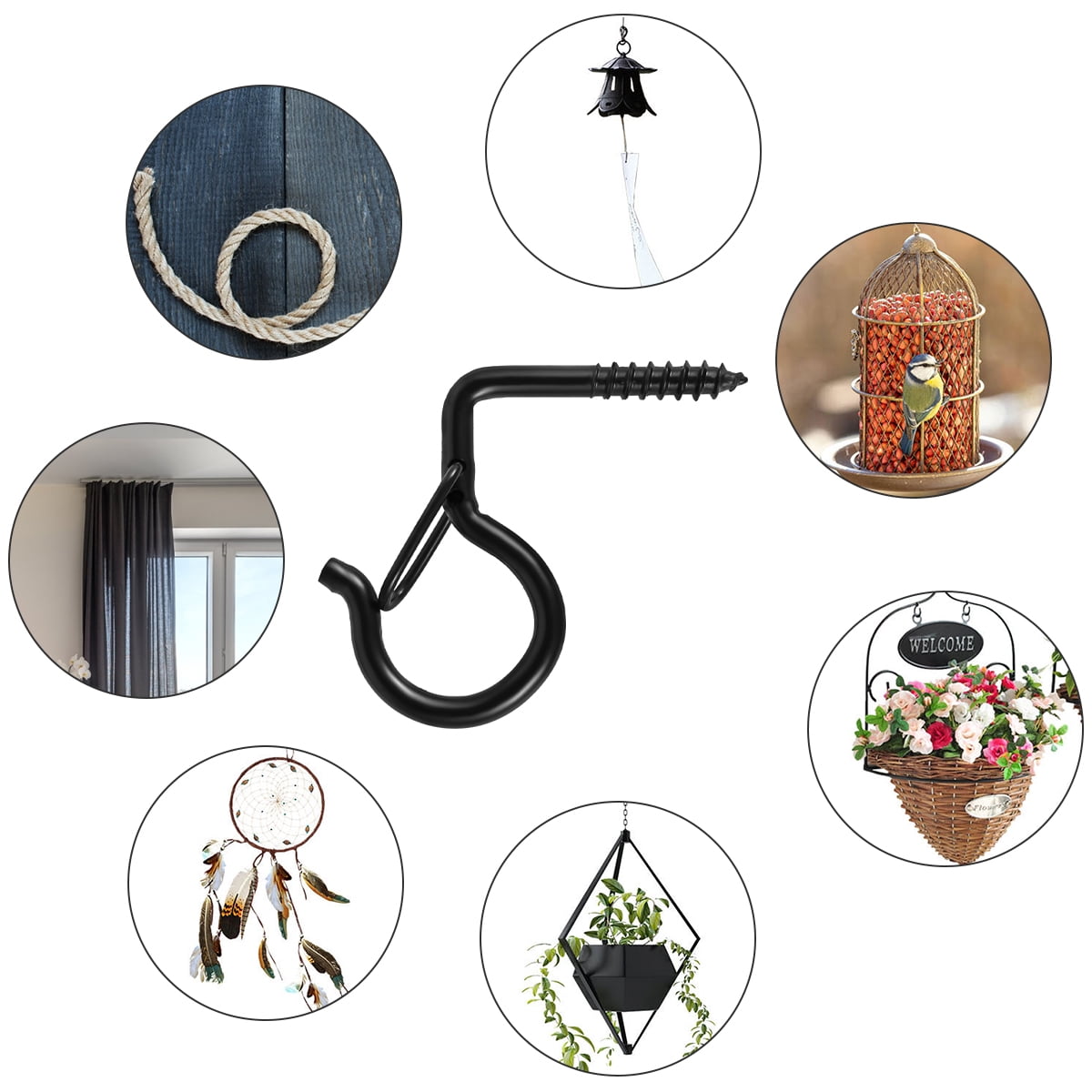 Pack of 30 Q Hanger Screw Hooks Outdoor Lights Hooks , Christmas Light Hooks Hanger Ceiling