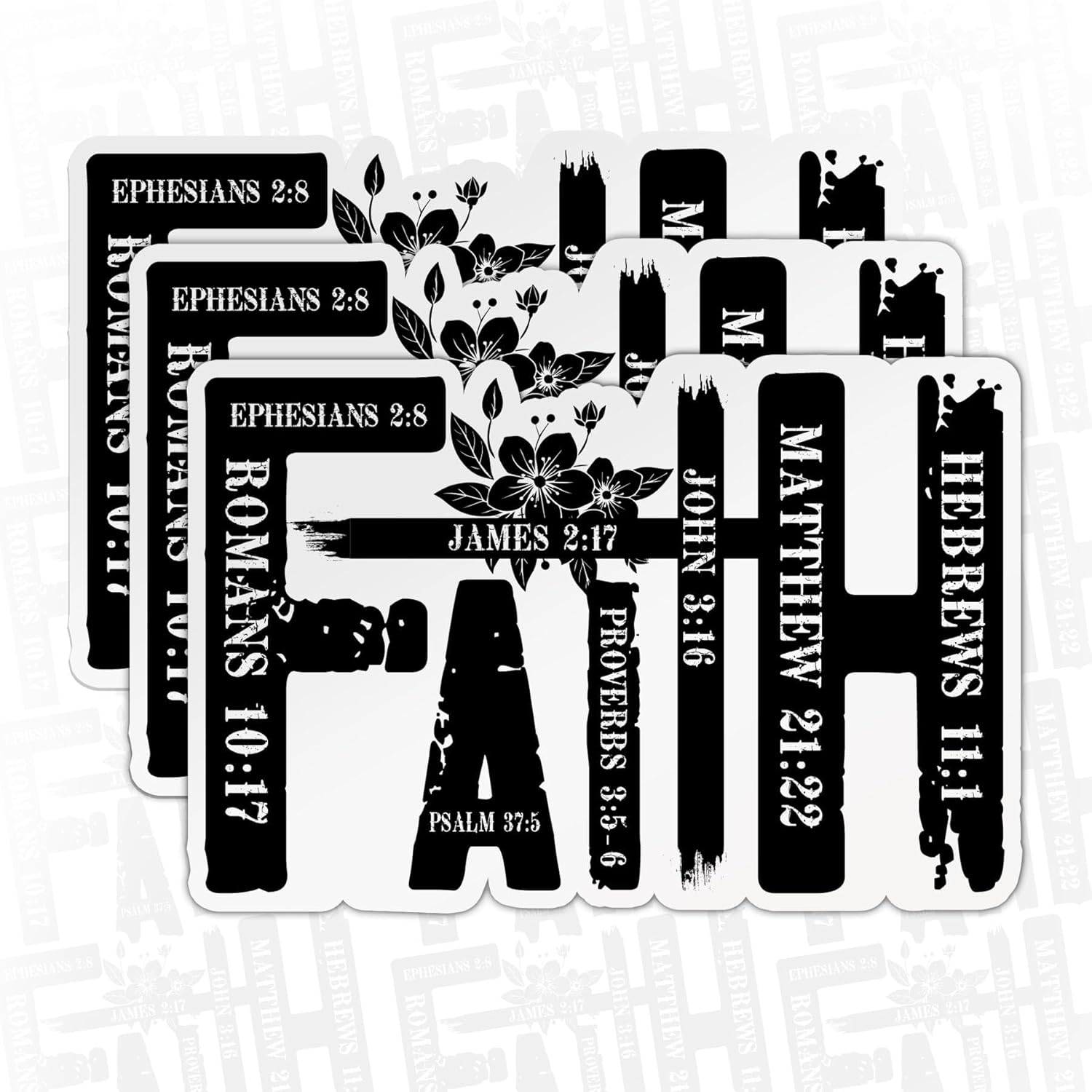Pack 3PCS Faith Cross Bible Verse Sticker Christian Religious Stickers ...