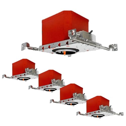 Pack of 4, 4" LED Fire Rated Housing New Construction Recessed Can, UL Fire Ratings Up to 2 Hours, Airtight, Insulated and Non Insulated Ceilings$$Tools