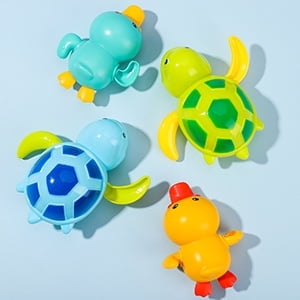 Pack of 4 Baby Water Toys, Bath Toy, Clock Movement Swimming Pool Toy, Bath Toy Baby from 1 Year Old for Toddlers, Animal Clockwork Bathtub Swimming Pool Toy