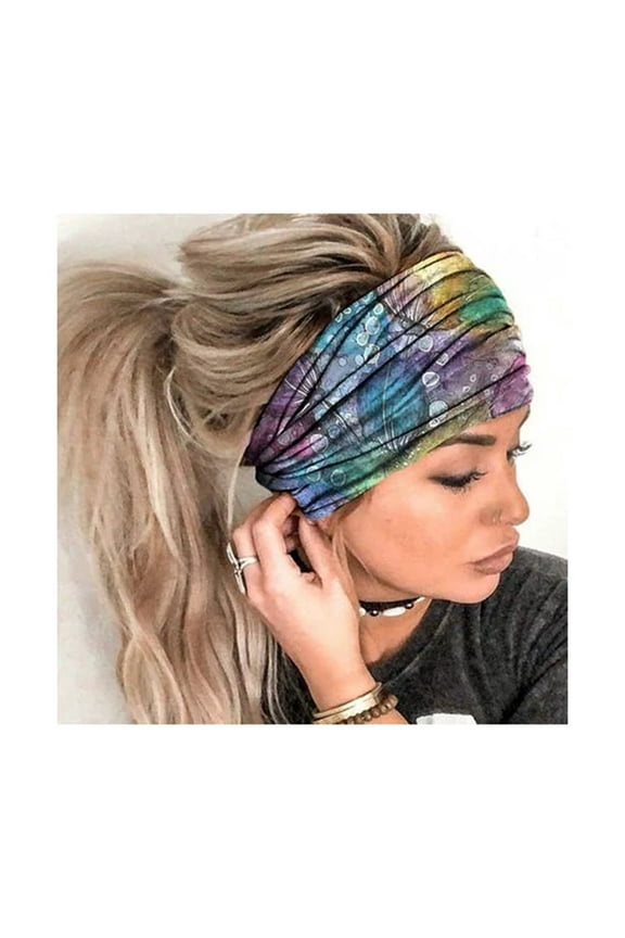 Pack of 4 Casewin Boho Headbands Wide Knotted Hair Bands Fashion Boho Stretchy Cotton Headband Motorcycle Hair Wraps Yoga Sport Hair Accessories for Women and Girls