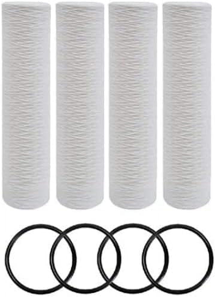 Pack of 4 Compatible Replacement Filters for Pelican Water PC40-20 20" x 4.5" 5 Micron Sediment Replacement Filters and O-rings by IPW Industries Inc.