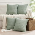 thumbnail image 1 of Pack of 4 Cream White Corduroy Decorative Throw Pillow Covers 18x18 Inch Soft Boho Striped Pillow Covers Modern Farmhouse Home Decor for Sofa Living Room Couch Bed, 1 of 5