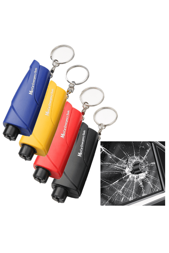 Pack of 4, Emergency Keychain Car Escape Tool, 2-in-1 Seatbelt Cutter and Window Breaker, Car Emergency Escape Tool,  Idea Gift For Family and Friends