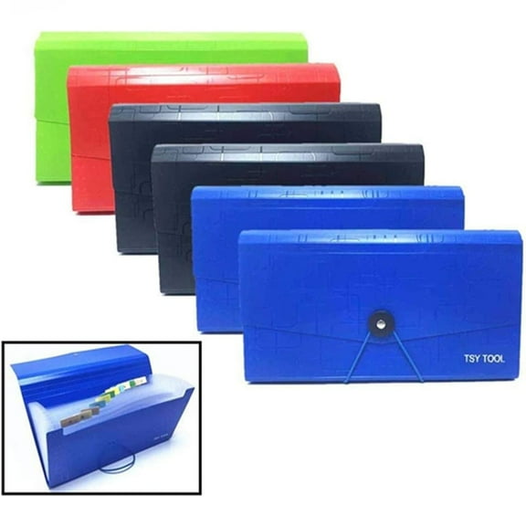 Pack of 4 Expandable File Folder, 10"x5.5" Portable Accordion Document Pocket , Office Desk Organizer-13 Pockets for Receipts, Coupons and Tickets, Check Size, Water-Resistant, Assorted Color